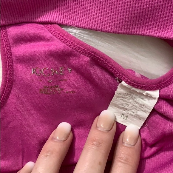 JOCKEY UNPADDED PINK PRINT SEAMLESS CRISS CROSS STRAP SPORTS BRA BRALETTE MEDIUM - Picture 4 of 4